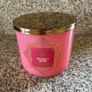 White Barn Bath & Body Works Bubbly Rose 3-Wick Candle
